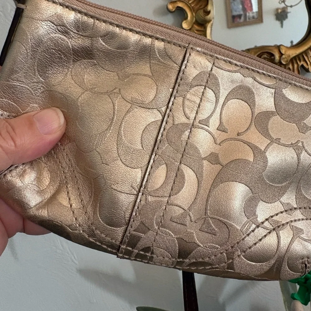 Coach Signature Metallic Wristlet - Picture 9 of 16
